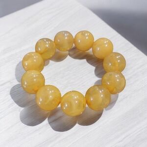Orange Yellow large bead bracelet